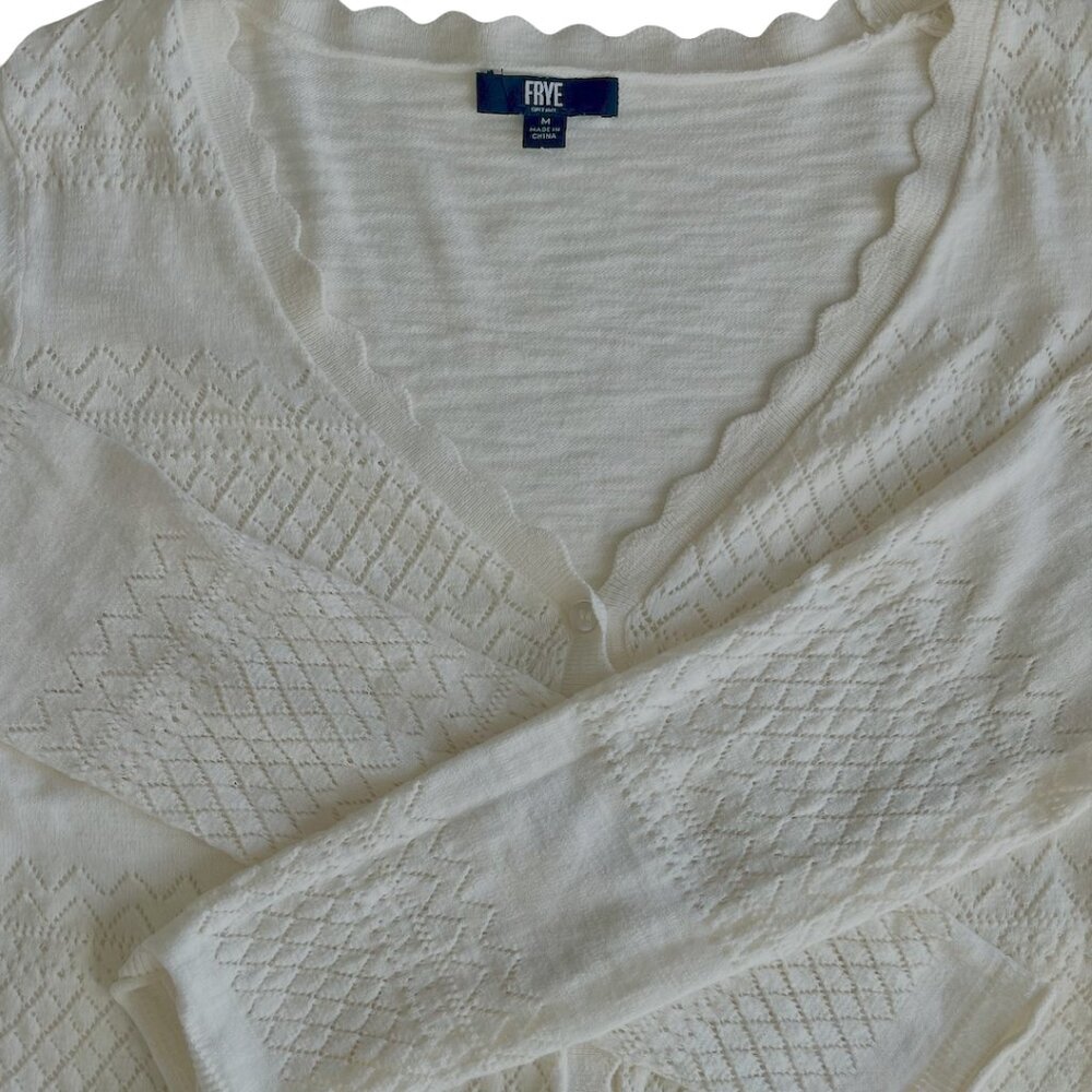 Frye Lightweight Cream Cotton Cardigan